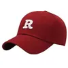 Gorra de Béisbol de Moda con Letra R Coreana para Pareja, Visera Curva, Gorra Deportiva para Cabeza Grande y Cara Delgada, Gorra Pequeña Casual