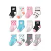 BÁSICOS PARA NIÑOS Calcetines de algodón nuevos con dibujos animados para niños de Amazon, calcetines antideslizantes para el suelo, calcetines de media pantorrilla para bebé, calcetines para niñas