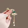 Ventilador Ruyi Antigo Folha de Bambu Borla Cheongsam Pingente de Aba Exquisito Aba Pendurada Broche Bucksworth Acessórios Hanfu de Uso Duplo