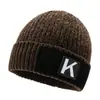 Nuevo Gorro de Punto con Forro de Terciopelo para Hombre Otoño e Invierno Moda Juvenil Protección para los Oídos Gorro de Lana Gorro Pullover para Deportes al Aire Libre