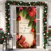 Cubierta de Puerta de Tela Elástica Cubierta de Puerta de Navidad Alegre Transfronteriza Tapiz Fondo de Tela de Regalo de Papá Noel para Fiesta Festiva