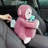 Bonita caja de pañuelos para coche, papelera y caja de pañuelos multifuncional para el reposabrazos del coche, accesorio interior para coche 2 en 1
