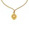 Colgante de Brújula de Ocho Tesoros con Incrustaciones de Diamantes de Moda, Parte Superior Abierta, Dios Amarillo de la Riqueza, Collar Versátil de Oro de Arena Vietnamita para Mujeres, Joyería Duradera
