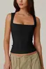 2025 Ropa Europea y Americana Estilo Hottie de Calle Moda Cuadrado Básico Delgado Sin Mangas Chaleco Camiseta Interior para Mujer