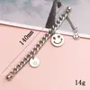 Acessórios para Joias DIY Novo Metal Rosto Sorridente Pulseira Capa de Celular Aço Inoxidável Letra Tendência Corrente Pendurada Feito à Mão
