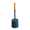 Cepillo para inodoro para uso doméstico, sin puntos ciegos, set de limpieza para baño con base, mango largo, adecuado para inodoros de tipo sentadilla, montado en la pared