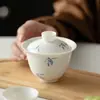 Juego de Té de Viaje de Orquídea Phalaenopsis Pintado a Mano Taza de Té de Cerámica Portátil Taza de Té Rápida para Exteriores Souvenir de Negocios con Logo