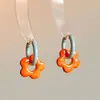 Contraste de cores para primavera e verão ~ Brincos de flor de dopamina com fivela de orelha e design de nicho, brincos de cores delicadas e fofas, brincos doces