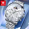 Reloj Marca Oli Shi Transfronterizo Popular Luminoso Calendario Impermeable 7 Pines Personalidad Carcasa Negocios Cuarzo Reloj de Pulsera para Hombre