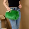 Bolso de Piel Sintética, Bolso Cruzado de Felpa de Moda con Cadena de Perlas, Mini Bolso de Piel Pequeño y Lindo con Clip para Debajo del Brazo