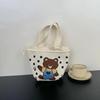 Bolso de Muñeca Tipo Cubo Bolso Tote Tejido Personalidad de Dibujos Animados Versátil Ilustración Se Puede Usar como Bolso de Hombro o Cruzado Nuevo Modelo 2024