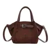 Bolsa feminina de camurça 2026 nova verão vintage Maillard bolinhas cesta bolsa de mão bolsa de ombro transversal