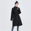 Casaco de Inverno Feminino de Algodão Plissado Moda de Alto Padrão 2025 Novo Tamanho Grande Versátil Casaco de Alto Padrão