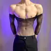 Lencería Sexy Lobe, Ropa de Malla Apasionada y Atractiva, Body Sexy Transparente de Talla Grande Adornado con Pedrería para Hombre
