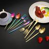 Cuchara de café de mesa sencilla estilo ins de acero inoxidable 304, cuchillo y tenedor para comida occidental, cuchara espejo, cuchillo y tenedor, juego de vajilla al por mayor