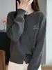 Cárdigan Bordado Dulce Estilo Coreano para Mujer Primavera Otoño Nuevo Abrigo Suéter Casual Manga Larga Tejido Top para Mujer Tendencia