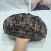Sombrero de Calabaza para Mujer de Primavera y Verano Combinable con Todo Boina Japonesa Dulce Cool Estampado de Estrellas y Cuadros Chica Picante Moda Urbana Sombrero de Pintor Reversible