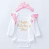 Transfronterizo para el Día de la Madre Primavera y Otoño Ropa infantil de algodón Clase A mono para niñas de 0 a 2 años mono de manga larga