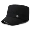 Gorra de invierno para hombre con orejeras de terciopelo y gorra cálida tipo pico de pato para papá y abuelo de mediana edad y ancianos, gorra de béisbol de algodón a prueba de frío para exteriores