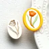 Nueva Serie de Plantas y Flores en Relieve Sello de Cera Sello de Metal Cabeza Rosa Diente de León Tulipán Diario Cabeza de Cobre