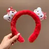 Faixa de cabeça fofa com orelhas de panda para lavar o rosto, faixa de cabeça de pelúcia de desenho animado com coroa alta para mulheres, faixa para maquiagem e lavar o cabelo, acessório de cabelo