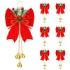 Em Estoque Atacado 6 Laços de Pinha de Natal Veludo Vermelho Xadrez Preto e Vermelho Decorações de Natal Transfronteiriço