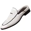 Zapatos de Hombre de Talla Grande Transfronterizos Talla 47 Verano Nuevos Pantuflas Formales de Negocios para Hombre Sandalias Huecas Transpirables 1127