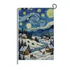 Nueva bandera de jardín de Navidad con estampado de muñeco de nieve y Papá Noel, bandera decorativa para exteriores de temporada, personalizable