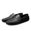 Zapatos de Piel de Vaca de Primera Capa para Hombre, Nuevos Zapatos Casuales Transpirables de Malla de Verano, Zapatos tipo Mocasín de Piel Genuina de Suela Blanda para Hombre