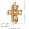 Temperamento europeu e americano personalidade retrô acessórios de joias DIY aço inoxidável banhado a ouro 18K laço onda pérola pingente feminino