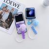 Pulsera de piel con diseño creativo de bola de pelo para Samsung Zflip5, funda plegable Zflip4 P50pocket