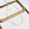 Collar de Perla de Agua Dulce Zircón Pétalo de Hada Súper Diseño Japonés Coreano de Nicho Cadena para Clavícula de Cristal con Cuentas Versátil
