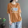 Camiseta de manga corta de marca para mujer, excedente de comercio exterior transfronterizo, top holgado de verano, manga media, para madres de mediana edad