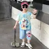 Ropa de Nezha Ao Bing Traje de Verano de Manga Corta para Niños 2026 Nuevo Verano Fresco y Guapo para Bebés Ropa Infantil de Nezha