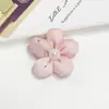 Adorno para Cabeza, Bolso y Ropa de Flor de Cinco Pétalos Cosida a Mano con Relleno de Algodón, Pétalos Rosa Dulce de Principio de Verano