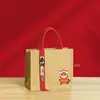Bolsas da Sorte de Ano Novo de Alta Qualidade em Estoque, Impermeáveis, Espessadas, Tridimensionais, Sacolas Tote Publicitárias Promocionais, Bolsas de Mão de Lona Vermelha