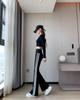 Pantalones de Campana Shark con Tres Rayas, Pantalones de Yoga Versátiles de Corte Ajustado, Pantalones Deportivos Casuales Adelgazantes para Mujer, Adecuados para Primavera y Otoño, de Cintura Alta, Se Pueden Usar Afuera