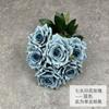 Rosas Estampadas de Sete Cabeças Decoração de Casa Salão de Casamento Flor Artificial Adereços de Fotografia Decoração de Casamento ao Ar Livre Flores Flores de Mão