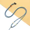 Colar Gargantilha Ajustável de Ouro Envolto Feito à Mão de Alta Qualidade Cordão Pingente de Jade Dourado Corda de Joia para Homens e Mulheres
