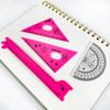 Set de 4 piezas de Regla de Jirafa de Papelería de Dibujos Animados, Juego de Transportador Triangular para Niños, Regla, Suministros para Estudiantes, Premios, Regla