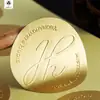 Adesivo Impermeável Autoadesivo Dourado Fosco Logotipo Em Relevo Côncavo e Convexo Personalizado Etiqueta Metálica de Marca Registrada Selo Personalizado para Envelope Caixa de Presente