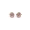 Zhen Lu Joyería Estilo Coreano Estilo INS Pendientes Frescos de Amor Aguja de Plata S925 Llenos de Circonita Pendientes de Corazón de Melocotón Pendientes de Cobre para Mujer
