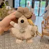 Celebridade da Internet Chef Cachorro Bolsa Pingente Saia de Lã Fofa Boneca Desenho Chaveiro Presente para Menina Chaveiro de Carro