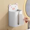 Caja de pañuelos creativa con dibujos animados, multifuncional, para baño, para montar en la pared, para guardar mascarillas, extraíble para sala de estar