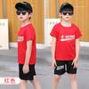 Verão infantil terno de manga curta meninos sportswear duas peças casual carta impressão respirável atacado geração de cabelo