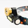 Linterna frontal recargable por USB al por mayor, nueva, doble fuente de luz, enfoque ajustable, XPE, luz para montar al aire libre, linterna para casco COB