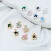 Cobre Chapado en Oro de 14K Circonia Pentagrama Tridimensional Colgante Hecho a Mano DIY Collar Pendiente Accesorio Piezas de Joyería