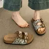 Sandálias Birkenstock de Solado Grosso Femininas Verão Uso Externo 2026 Novo Super Popular Estilo Chinês Verde Solado Macio Chinelos