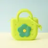 Monedero de silicona con forma de cueva cuadrada para niños, bolso cruzado para caminar, divertido y bonito bolso de silicona para cambio.