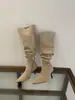 Chuyuji Uso Duplo Outono/Inverno 2026 Novidade Bico Fino Salto Alto Botas Longas Acima do Joelho Botas Plissadas Francesas Botas Slim